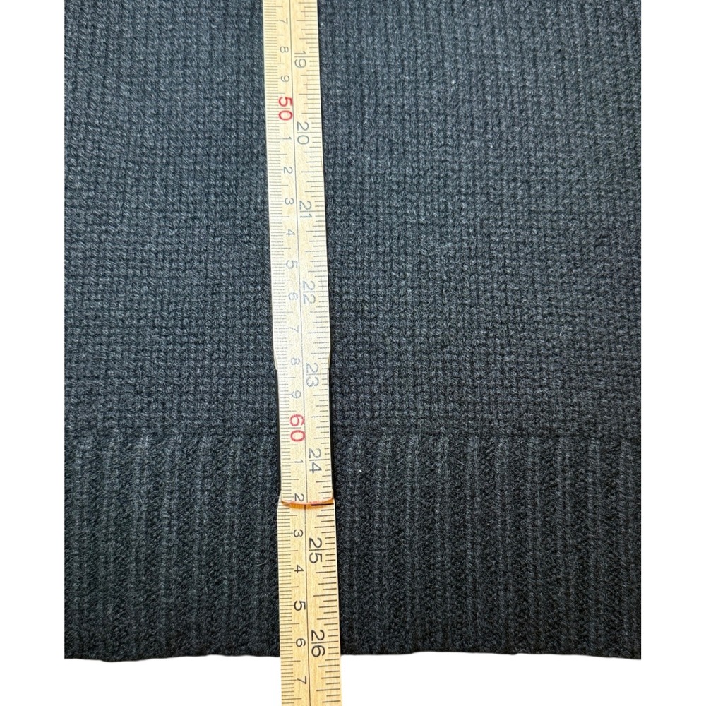 Garnet Hill Cashmere Turtleneck Sweater Womens XS Black Oversized Side Buttons - Picture 9 of 9